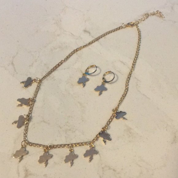 Modcloth | NWT Make It Rain Necklace & Earrings Set - Picture 6 of 11